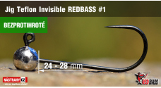 Barbless Jig Teflon Invisible REDBASS # 1, 5 pcs