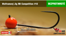 Barbless tungsten Jig RB Competition #10 - 14 mm